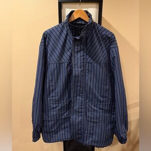 Balenciaga Ripstop Oversized Blue Striped Padded 2020 Parka Jacket